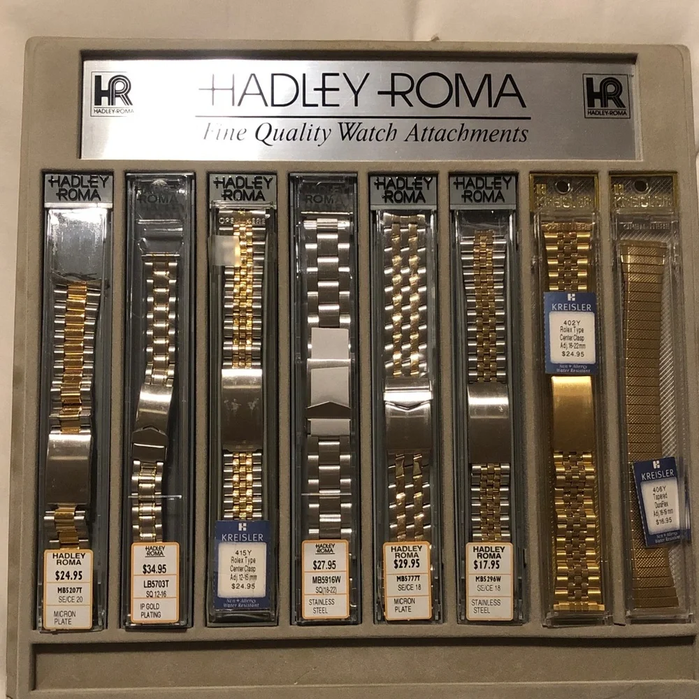 Hadley Roma Two-Tone Gold and Silver Men’s Watch Bracelet